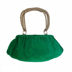 Banana Republic Green Suede Chain Shoulder Bag